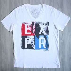 EXPRESS V-NECK T-SHIRT WHITE